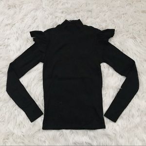 Zara Black Ribbed Long Sleeve